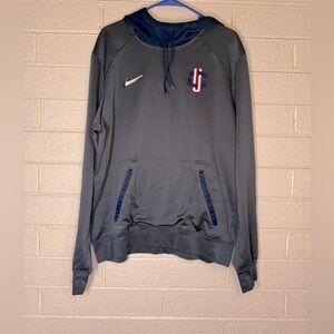 Nike Dark Gray Men's Sweater with Blue Accents